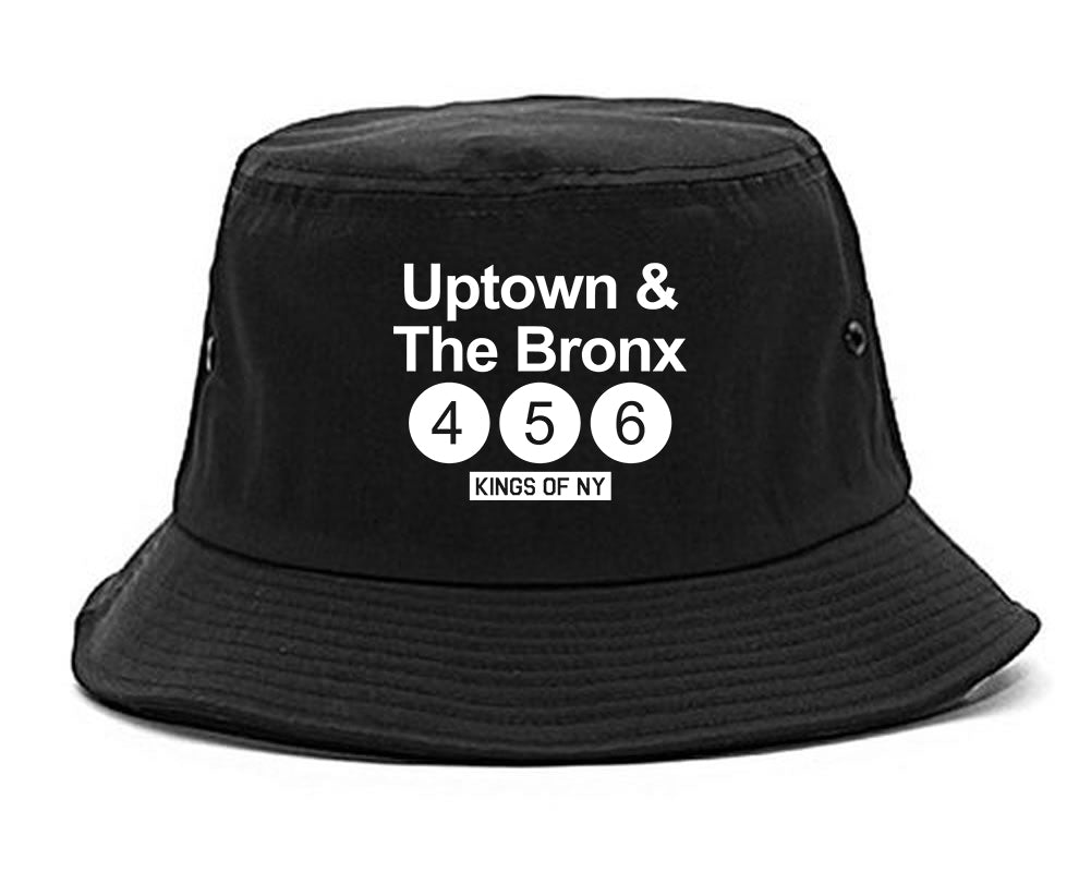 Uptown And The Bronx Subway Sign Mens Bucket Hat Black