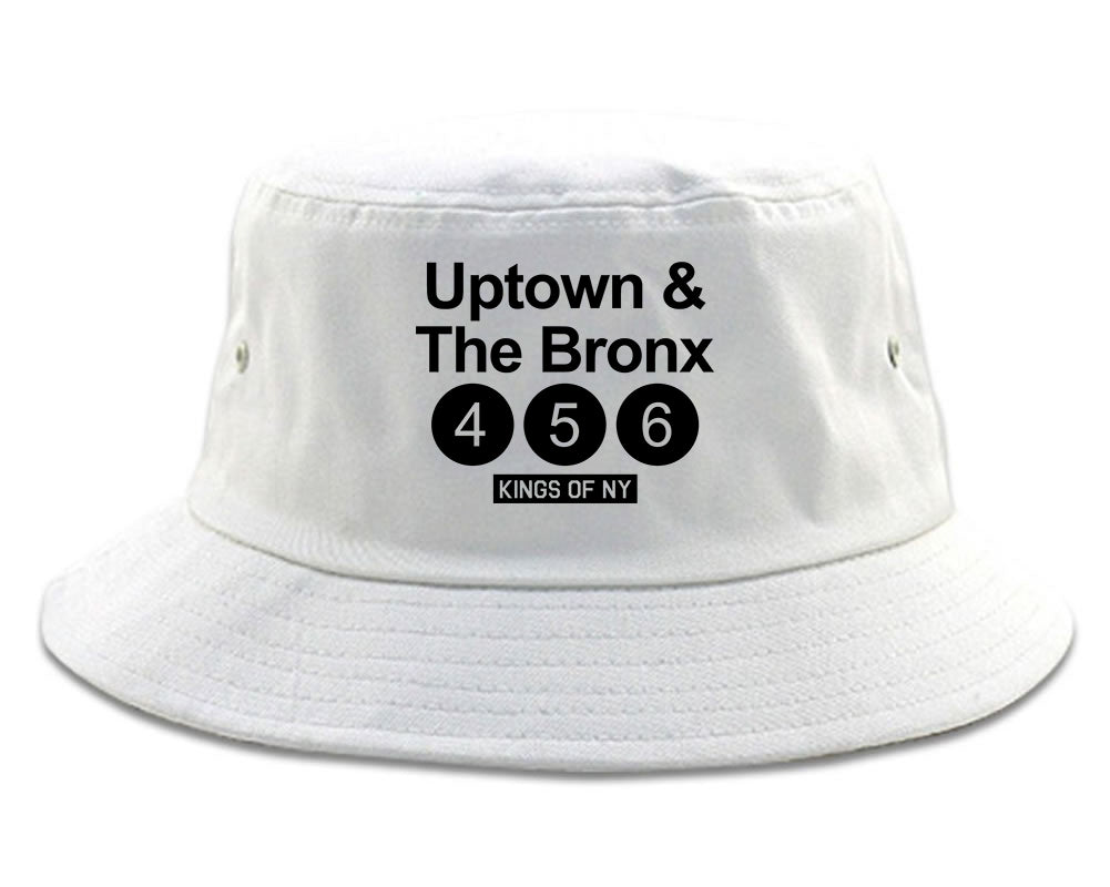 Uptown And The Bronx Subway Sign Mens Bucket Hat White