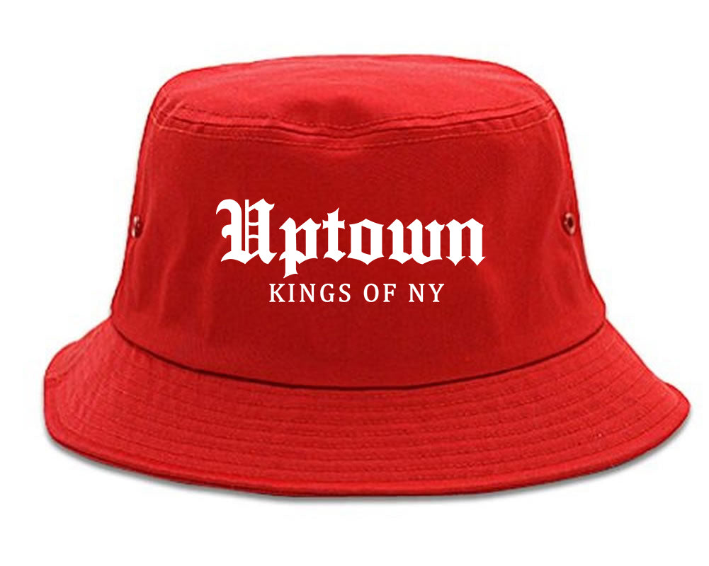 Uptown Old English Mens Bucket Hat Red