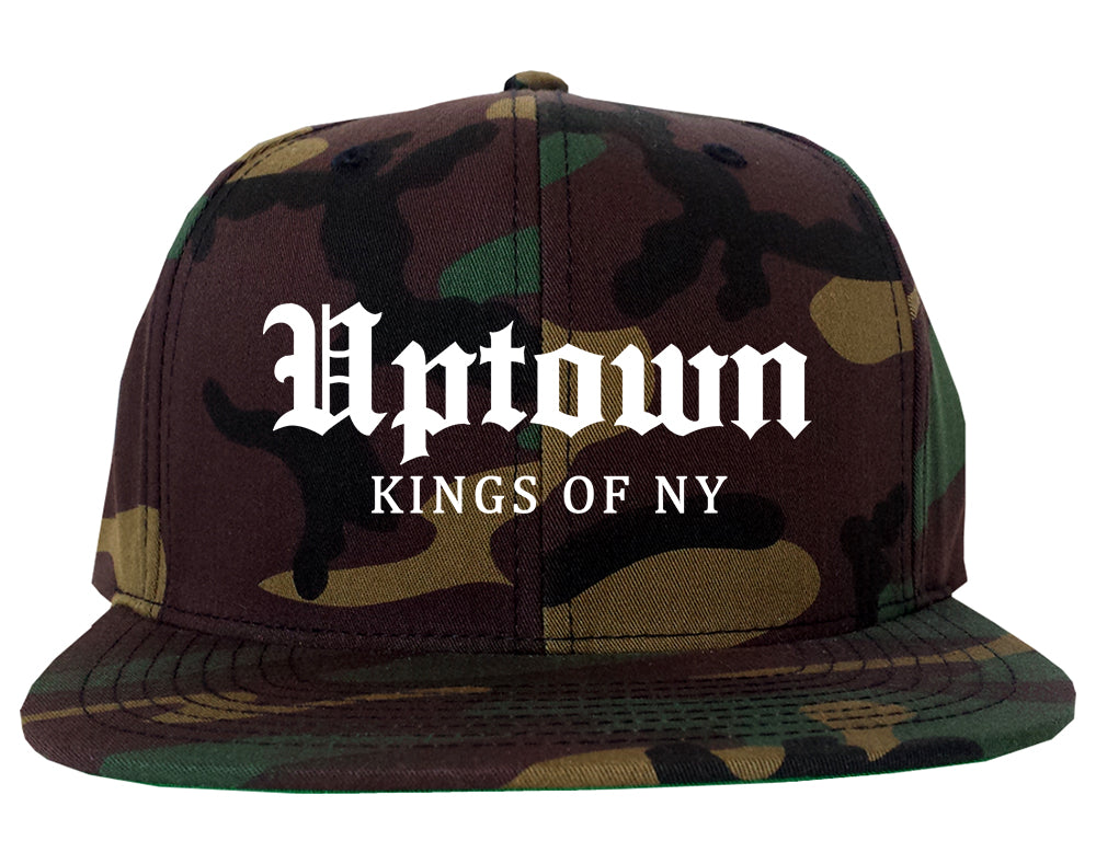 Uptown Old English Mens Snapback Hat Camo