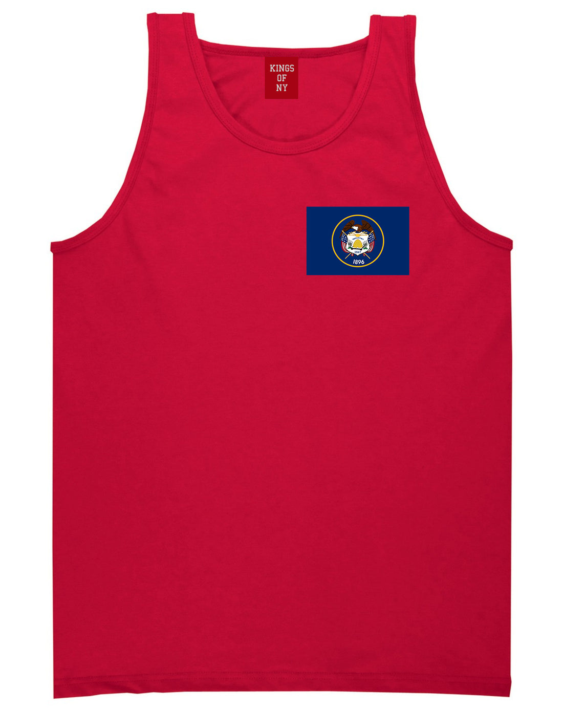 Utah State Flag UT Chest Mens Tank Top T-Shirt Red