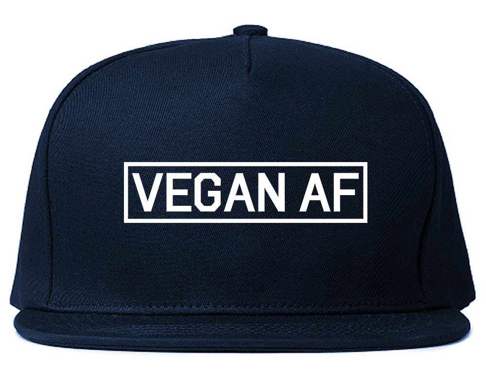 Vegan AF Vegetarian Snapback Hat Blue
