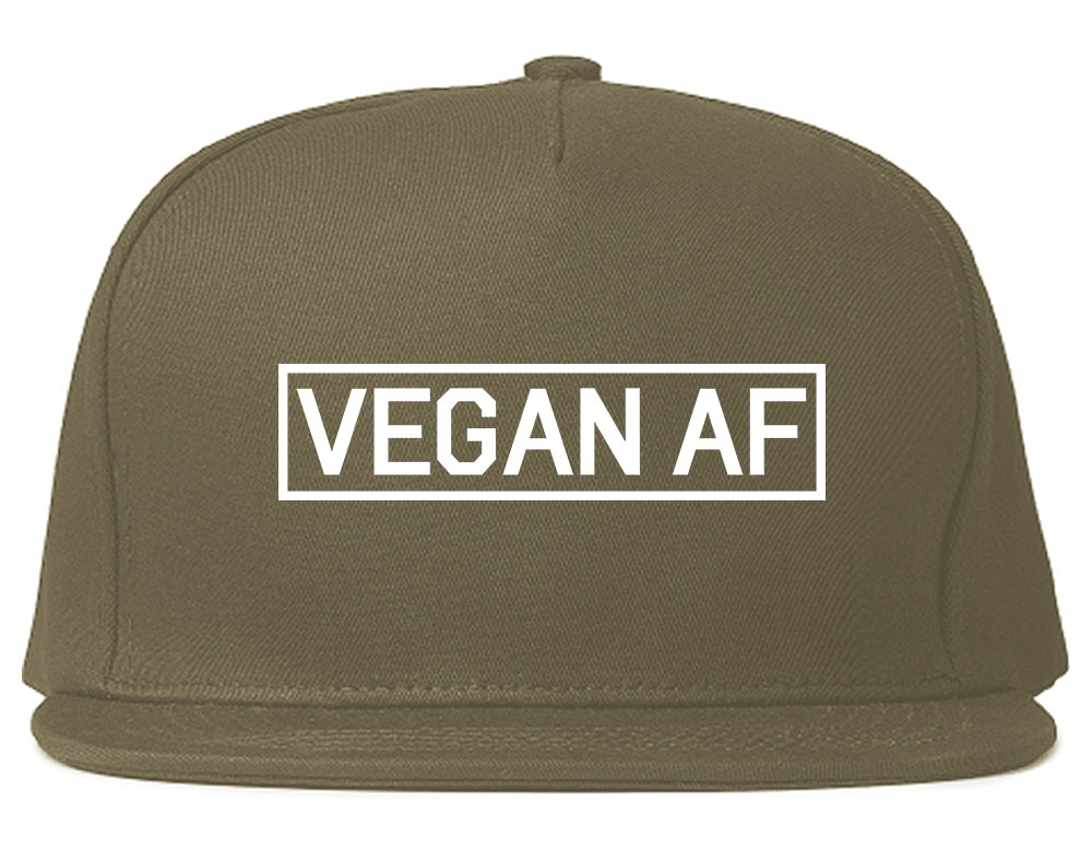 Vegan AF Vegetarian Snapback Hat Grey