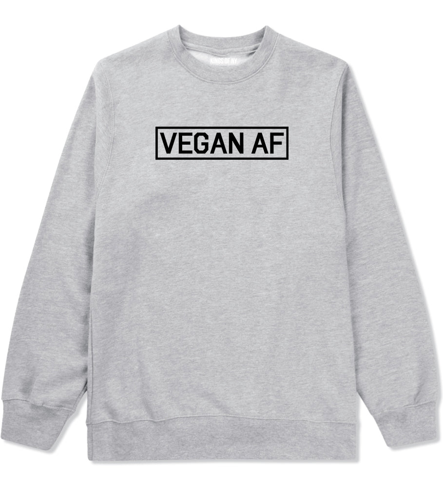 Vegan AF Vegetarian Grey Crewneck Sweatshirt by Kings Of NY