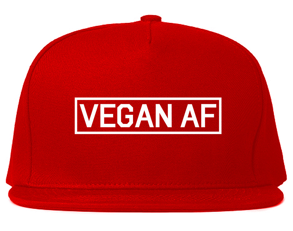 Vegan AF Vegetarian Snapback Hat Red
