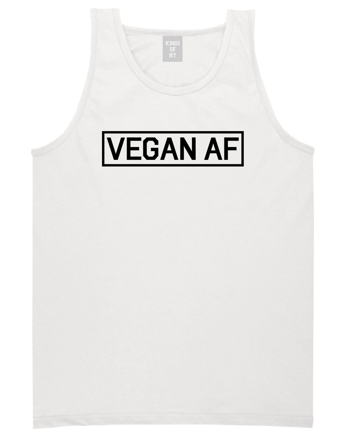 Vegan AF Vegetarian White Tank Top Shirt by Kings Of NY