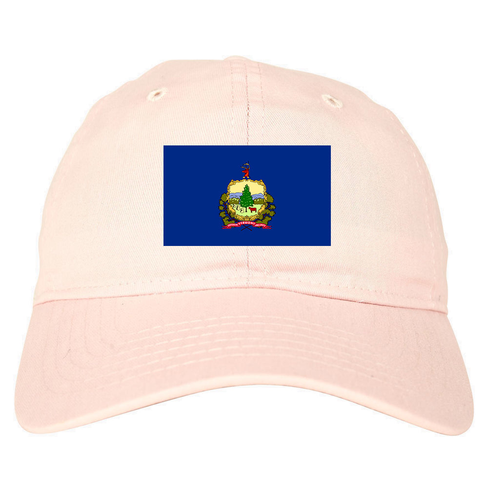 Vermont State Flag VT Chest Mens Dad Hat Pink