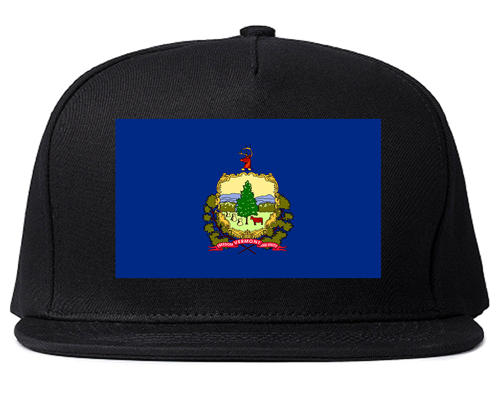 Vermont State Flag VT Chest Mens Snapback Hat Black