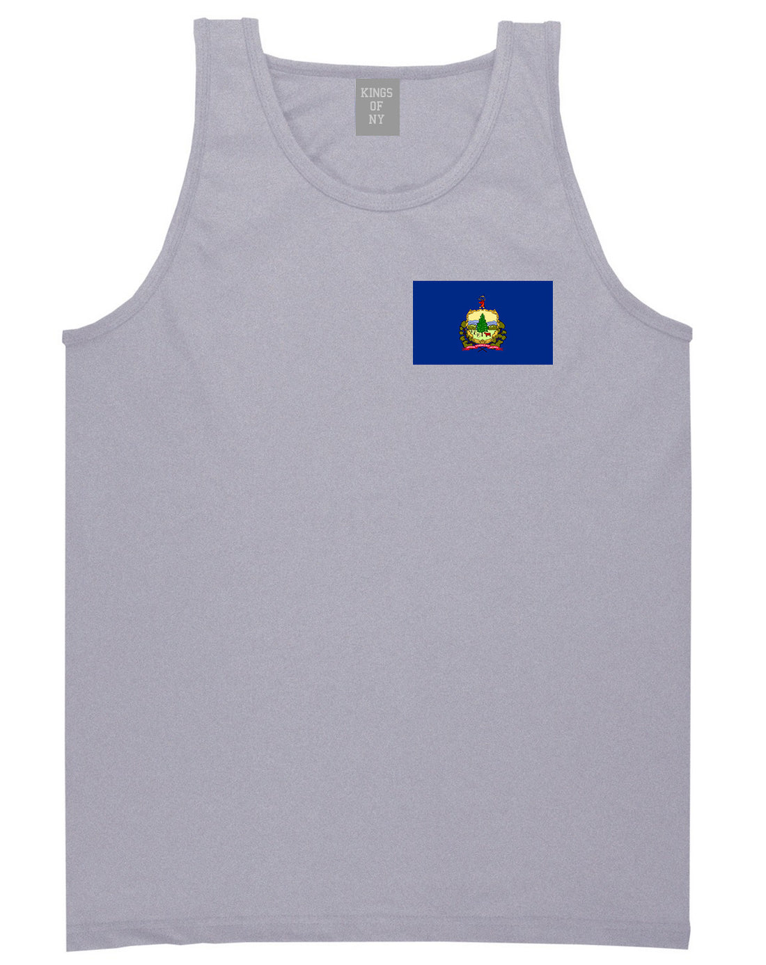 Vermont State Flag VT Chest Mens Tank Top T-Shirt Grey