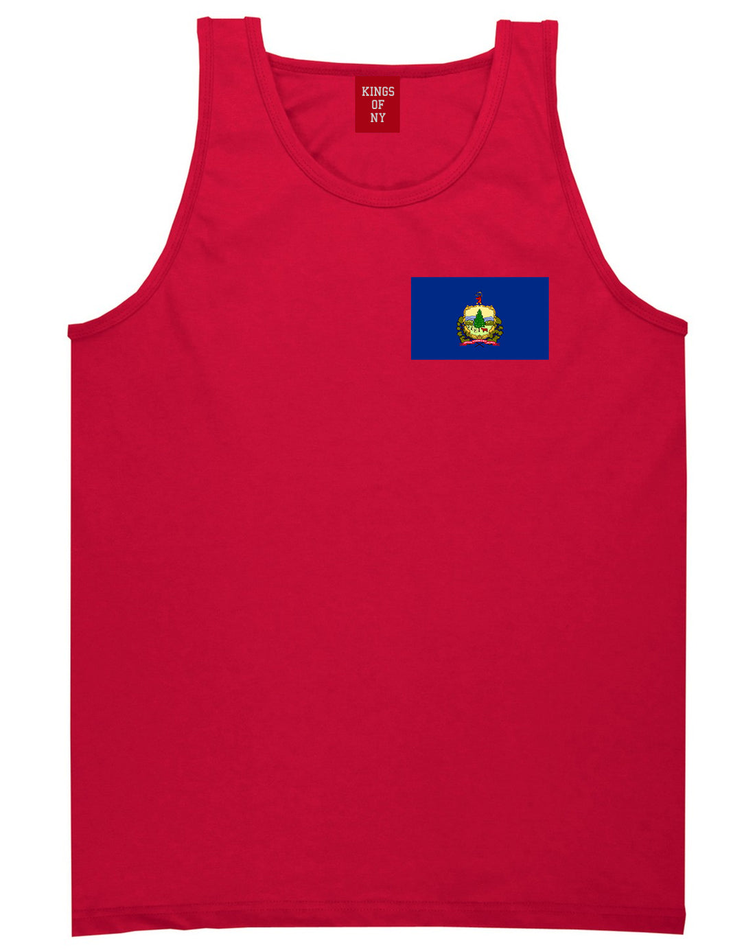 Vermont State Flag VT Chest Mens Tank Top T-Shirt Red