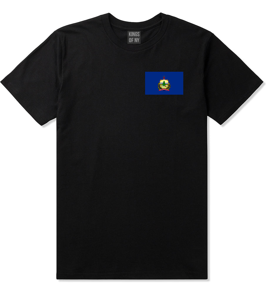 Vermont State Flag VT Chest Mens T-Shirt Black