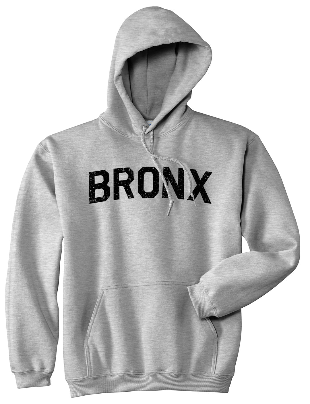 Vintage Bronx New York Mens Pullover Hoodie Grey