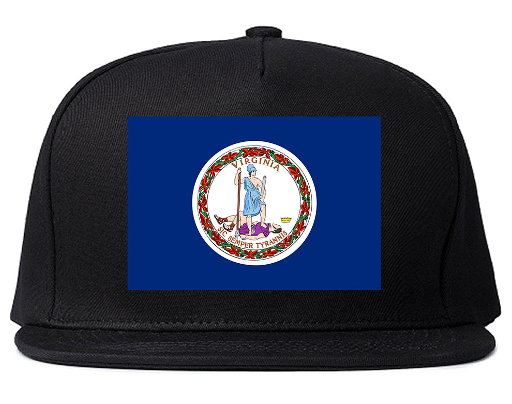 Virginia State Flag VA Chest Mens Snapback Hat Black