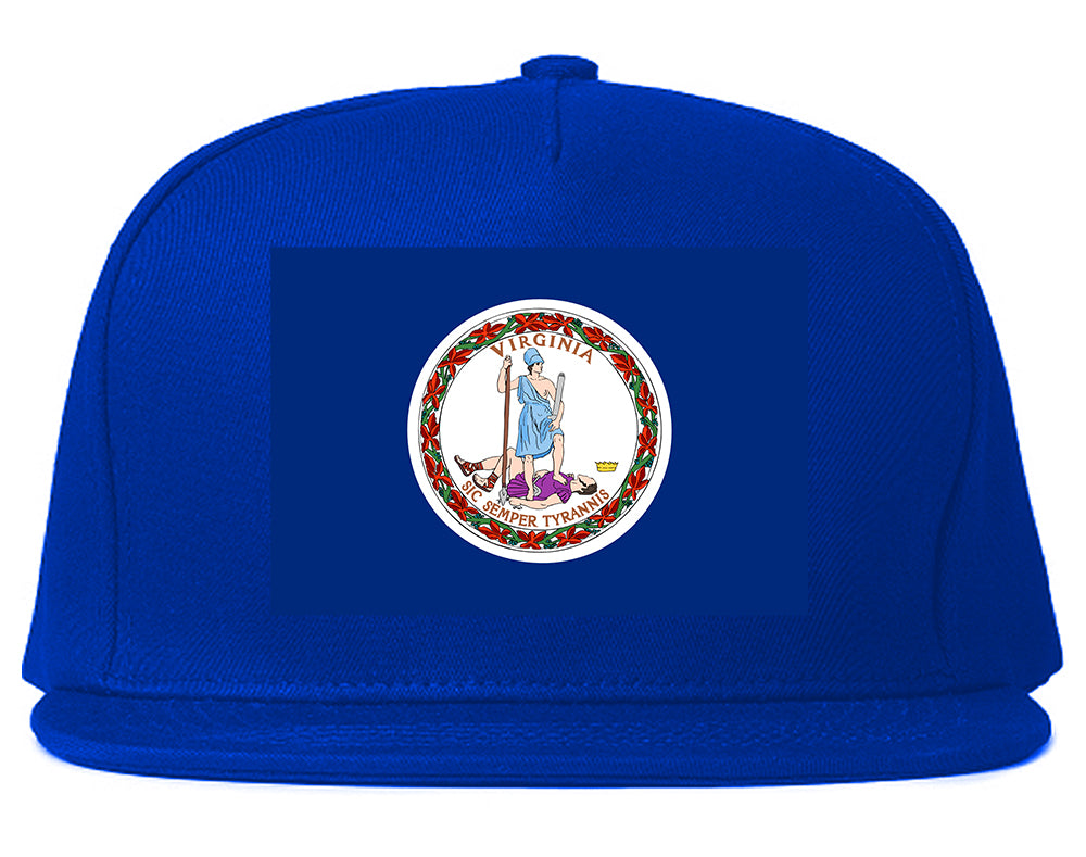 Virginia State Flag VA Chest Mens Snapback Hat Royal Blue