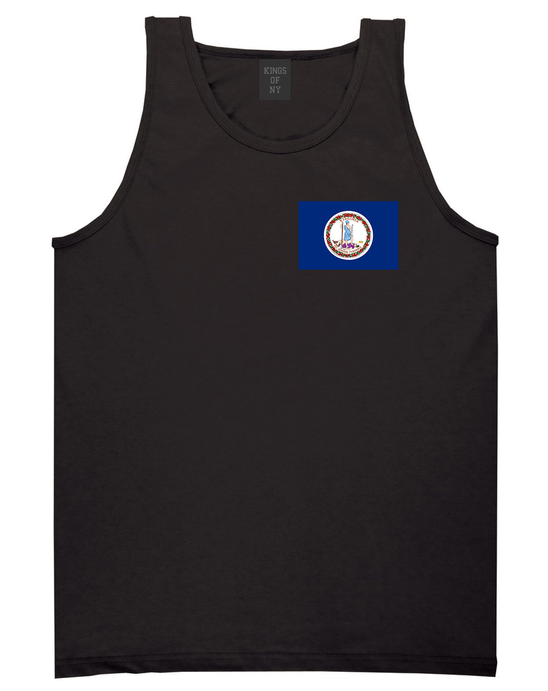 Virginia State Flag VA Chest Mens Tank Top T-Shirt Black