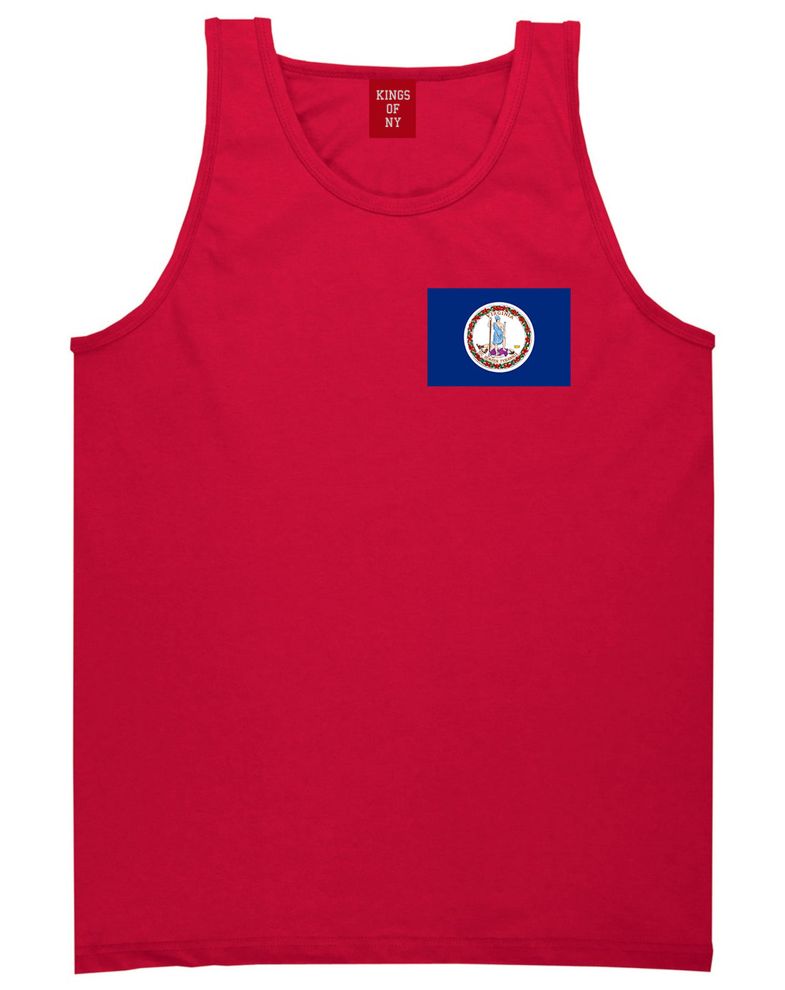 Virginia State Flag VA Chest Mens Tank Top T-Shirt Red