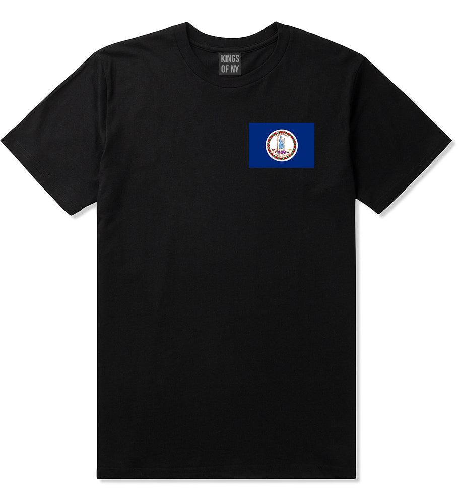 Virginia State Flag VA Chest Mens T-Shirt Black