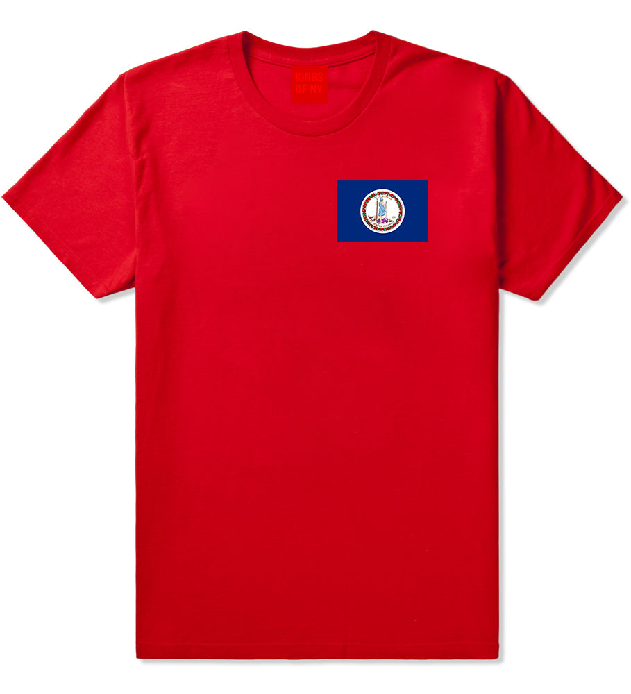 Virginia State Flag VA Chest Mens T-Shirt Red