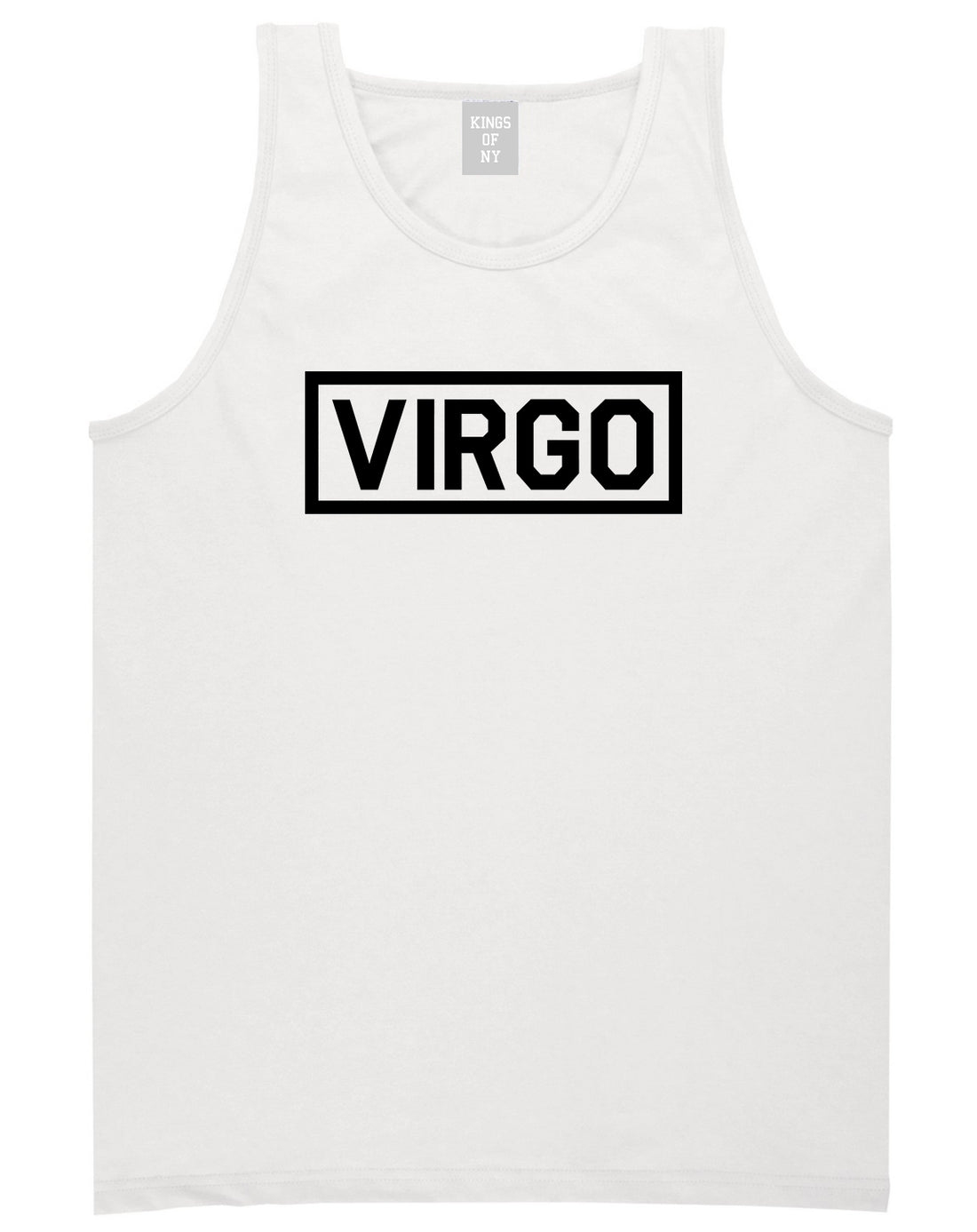 Virgo Horoscope Sign Mens White Tank Top Shirt by KINGS OF NY