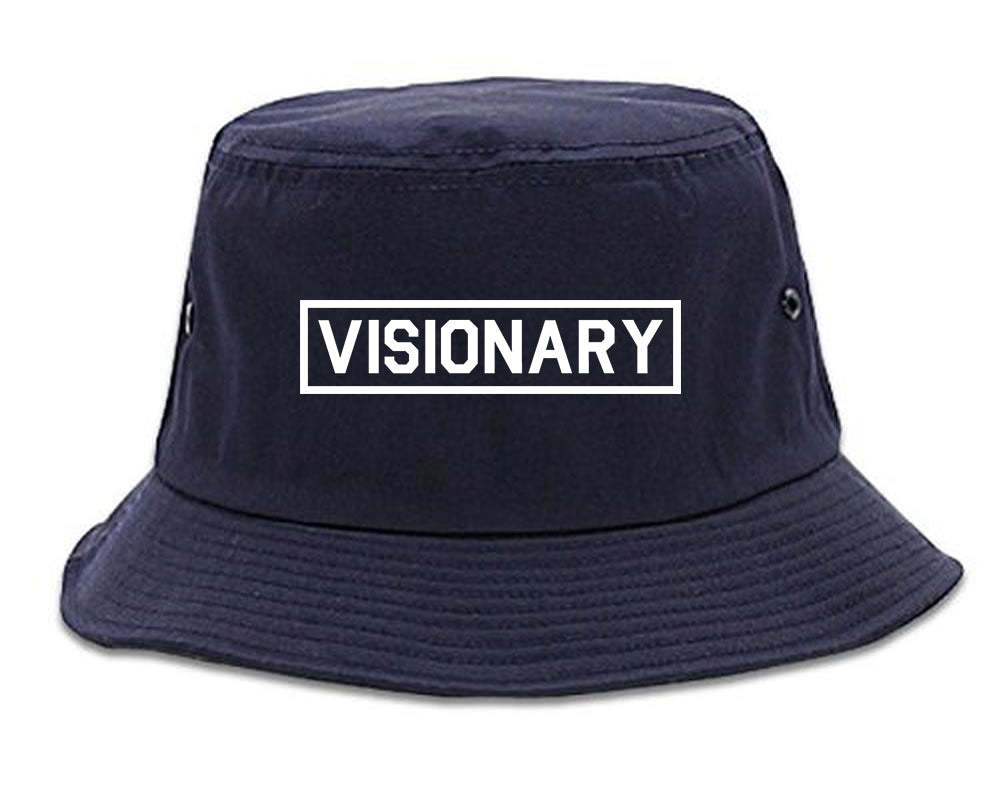 Visionary Box Mens Bucket Hat Navy Blue