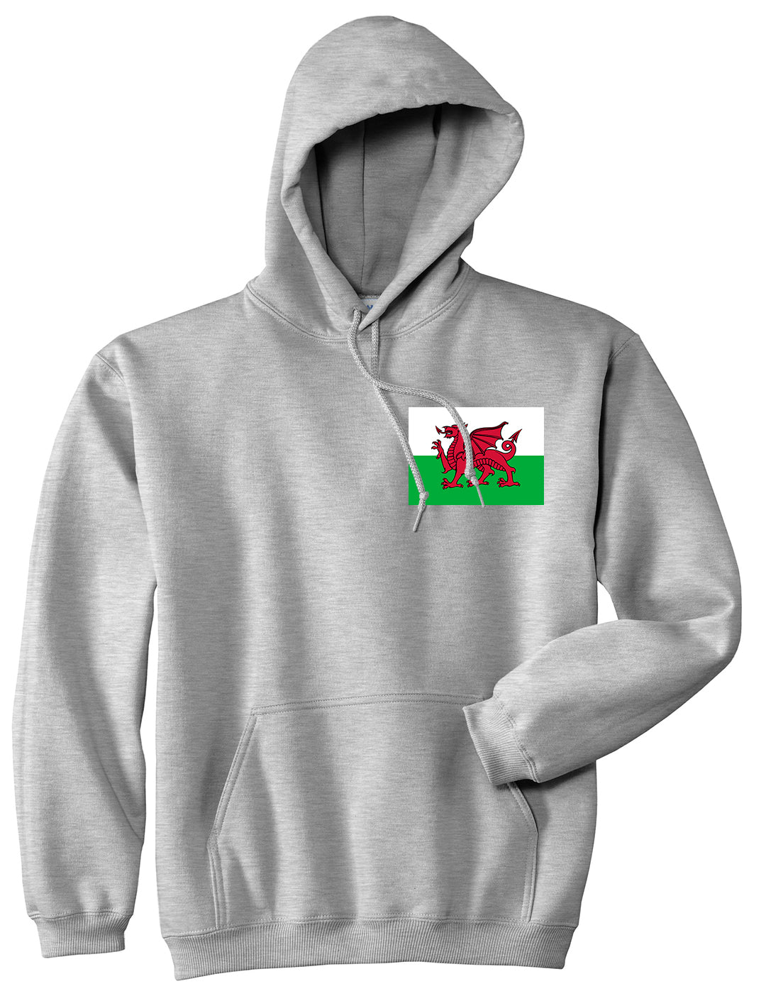Wales Flag Country Chest Grey Pullover Hoodie by Kings Of NY