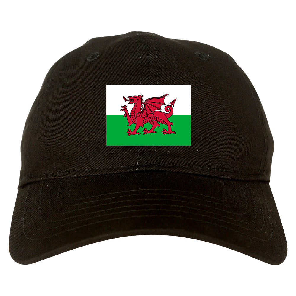 Wales Flag Country Chest Dad Hat Baseball Cap Black