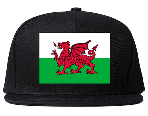 Wales Flag Country Chest Snapback Hat Black