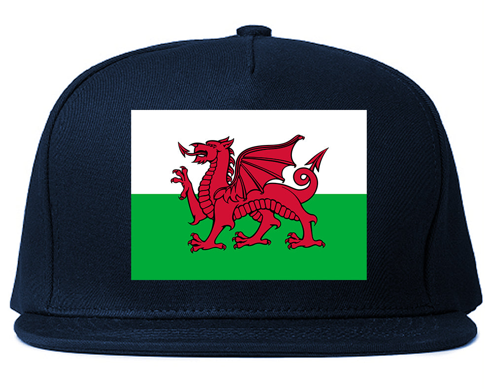 Wales Flag Country Chest Snapback Hat Blue