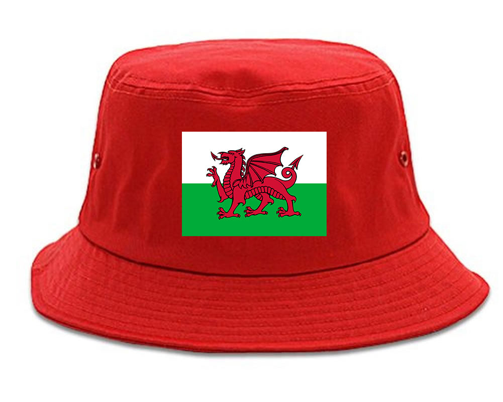 Wales Flag Country Chest Bucket Hat Red