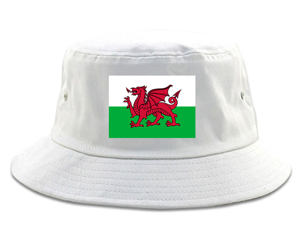 Wales Flag Country Chest Bucket Hat White