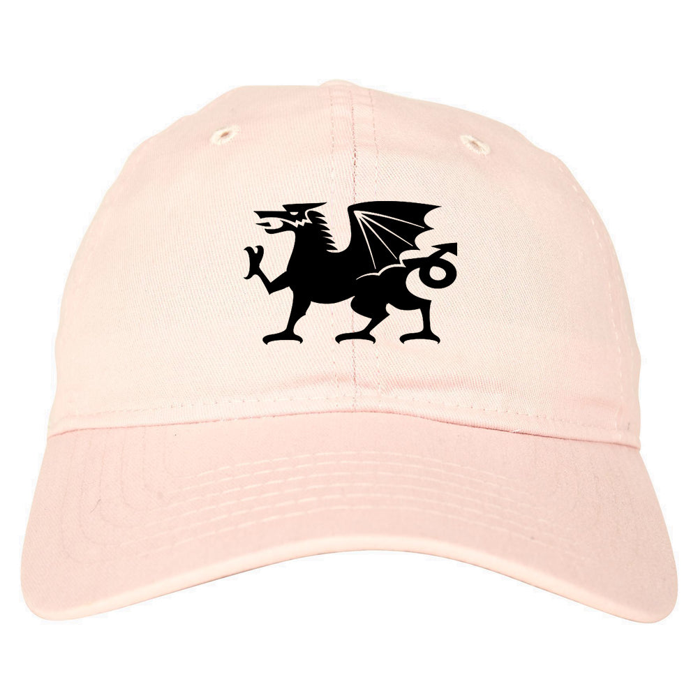 Wales Flag Dragon Symbol Dad Hat Baseball Cap Pink