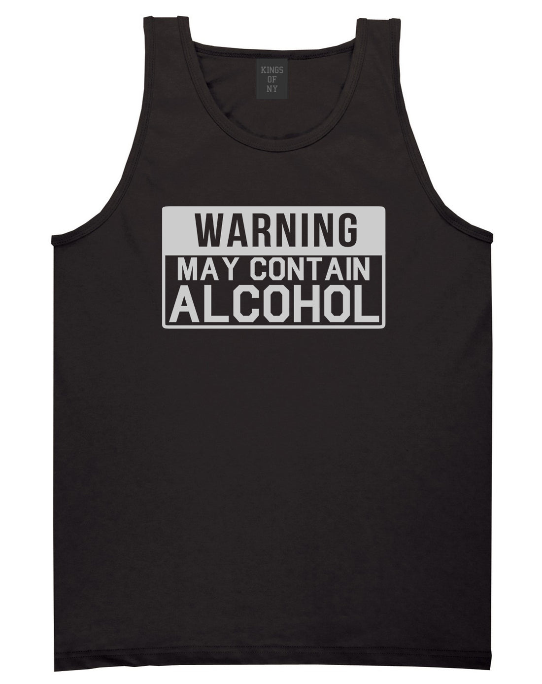 Warning May Contain Alcohol Black Tank Top Shirt by Kings Of NY