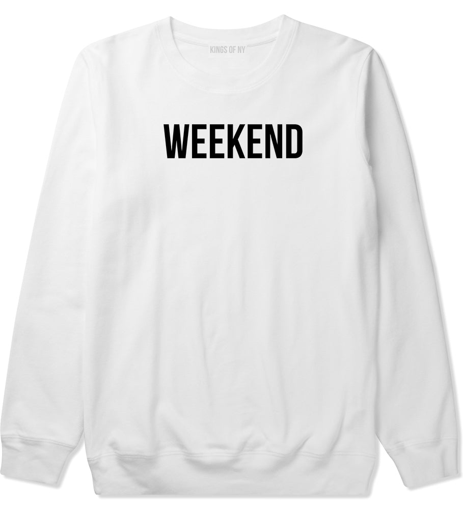 Weekend Mens White Crewneck Sweatshirt by Kings Of NY