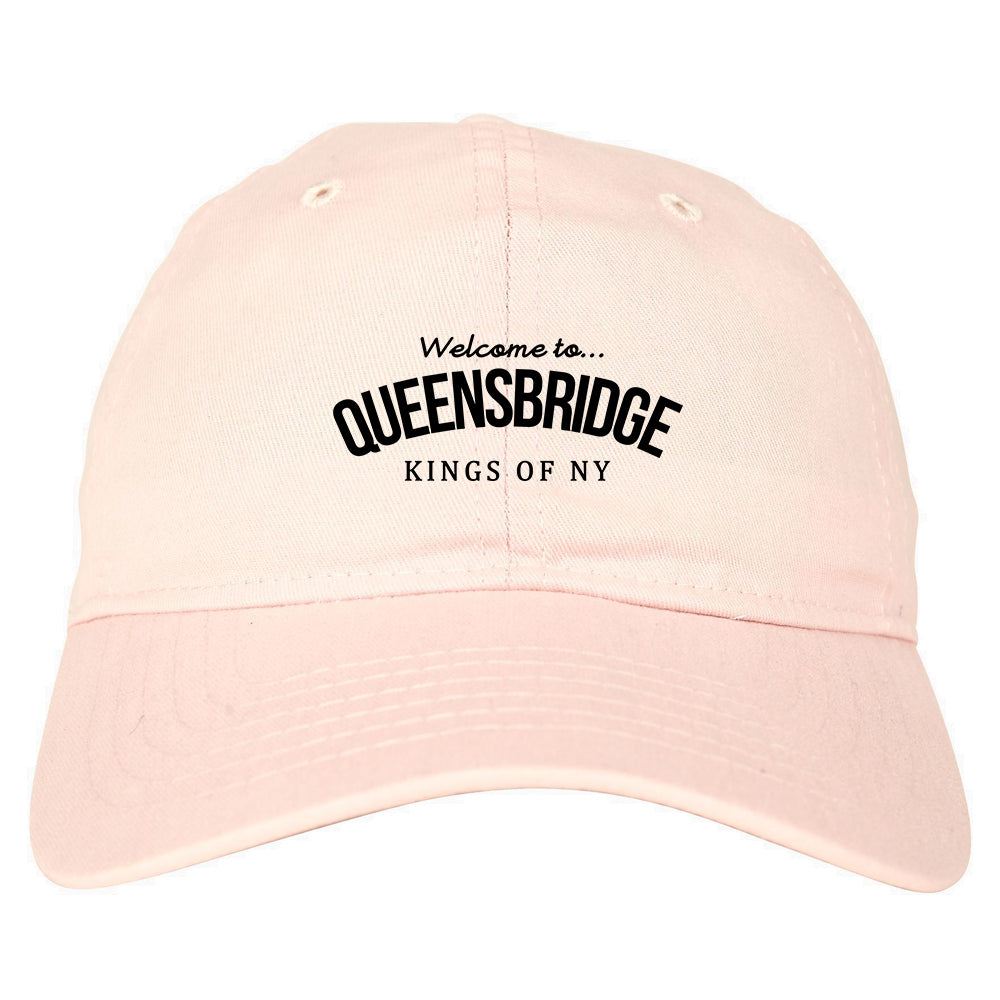 Welcome To Queensbridge Mens Dad Hat Baseball Cap Pink