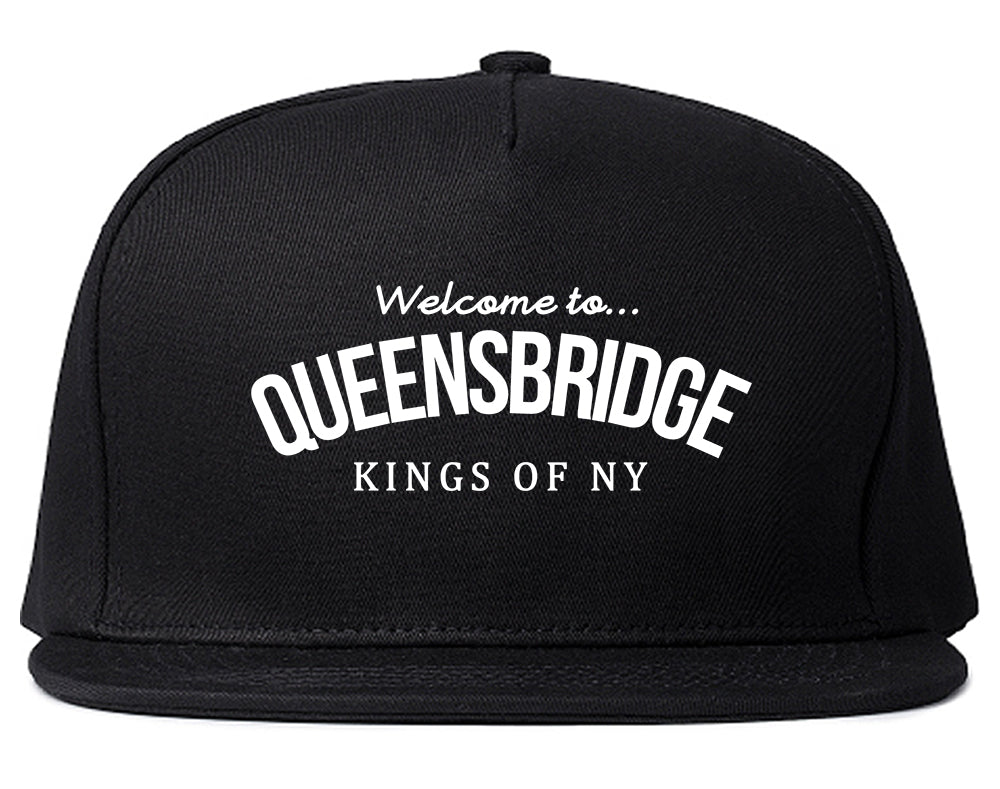 Welcome To Queensbridge Mens Snapback Hat Black