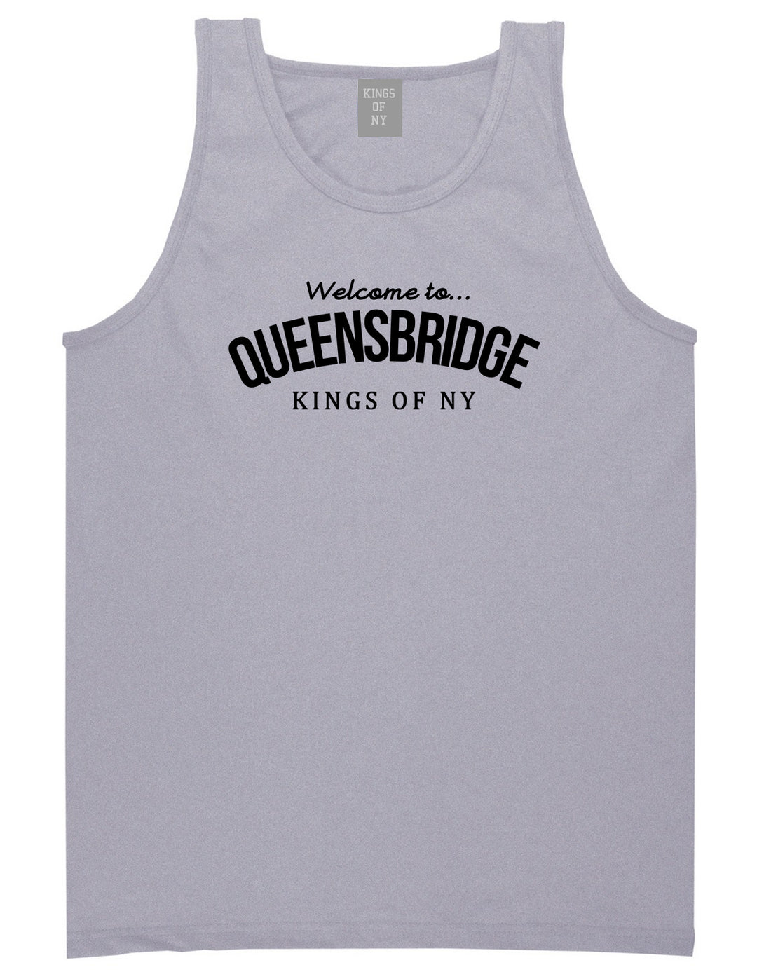 Welcome To Queensbridge Mens Tank Top Shirt Grey by Kings Of NY