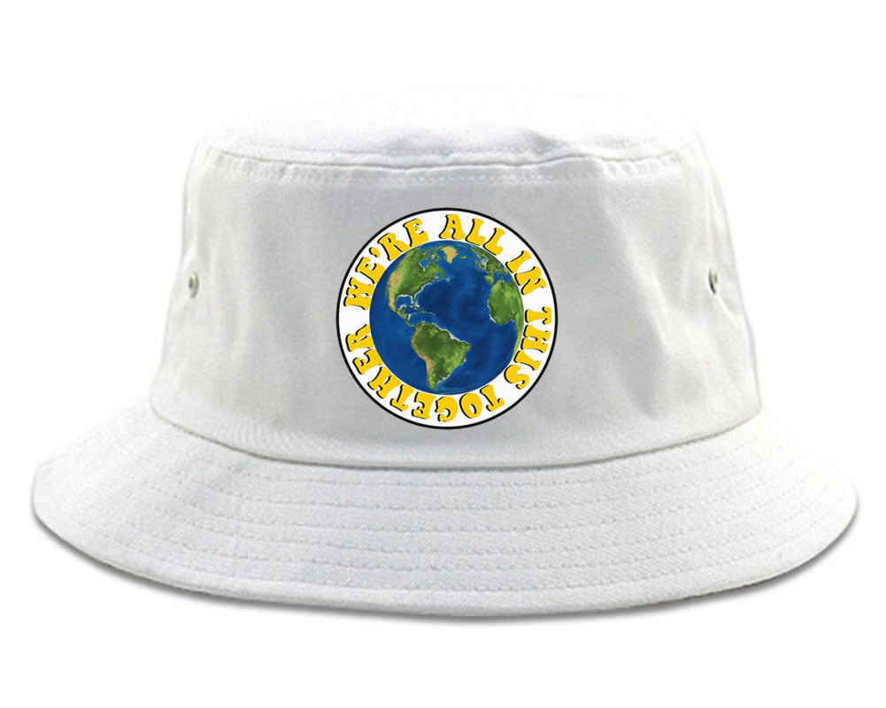 We're All In This Together Earth Bucket Hat White