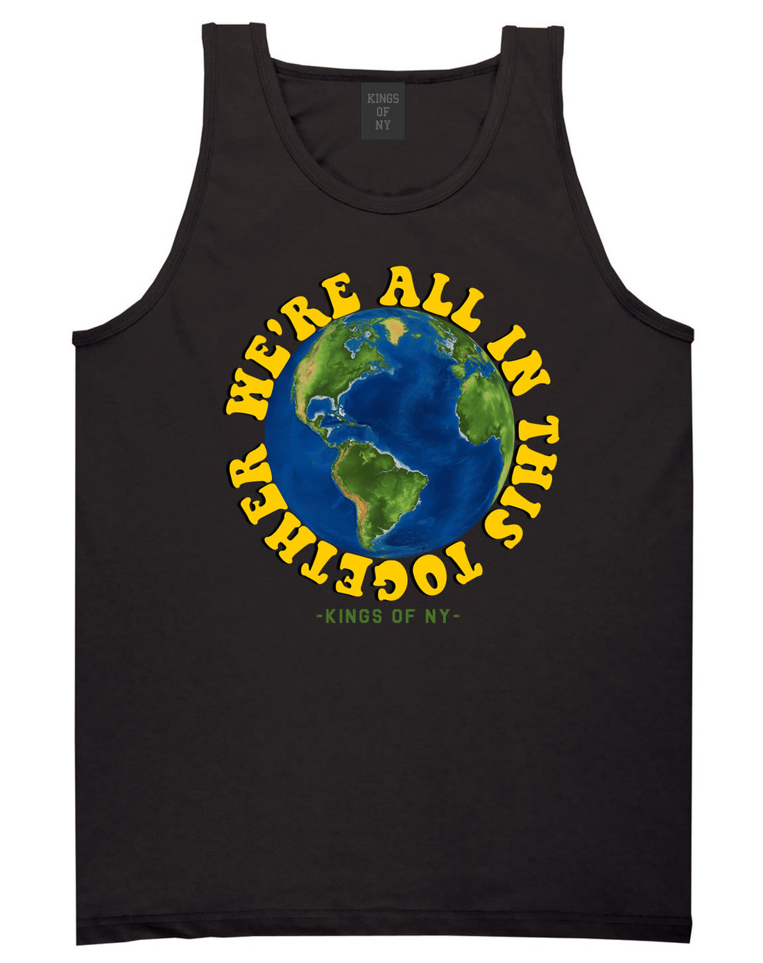 We're All In This Together Earth Mens Tank Top Shirt Black