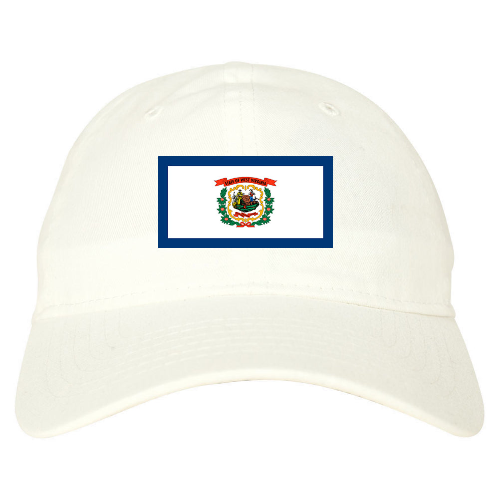 West Virginia State Flag WV Chest Mens Dad Hat White
