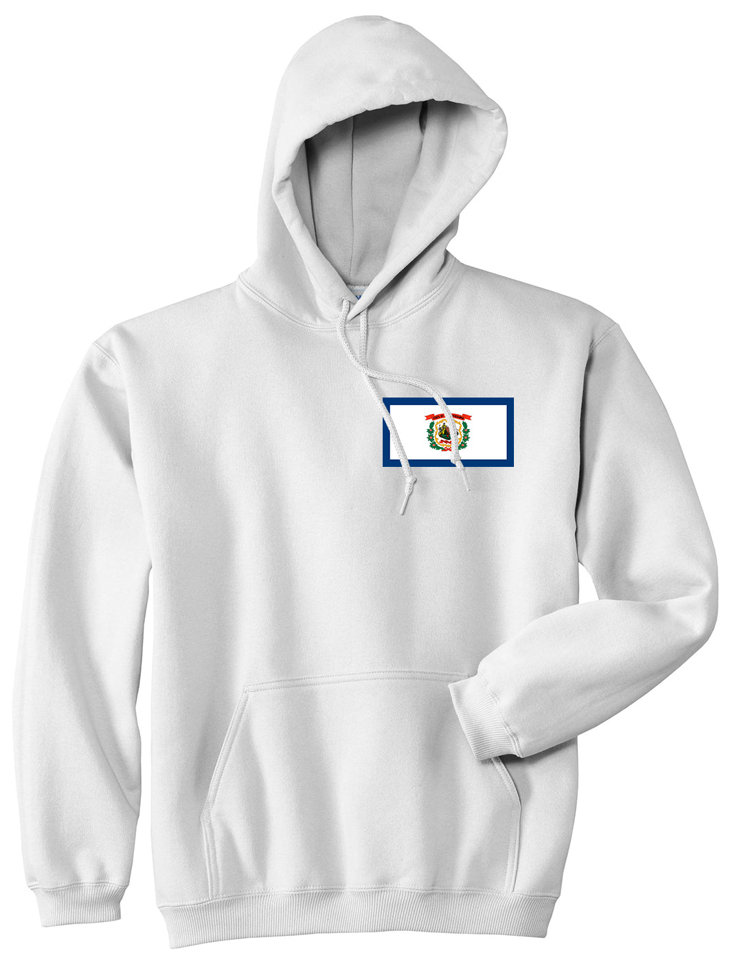 West Virginia State Flag WV Chest Mens Pullover Hoodie White