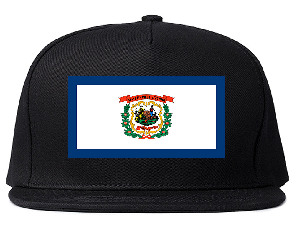 West Virginia State Flag WV Chest Mens Snapback Hat Black