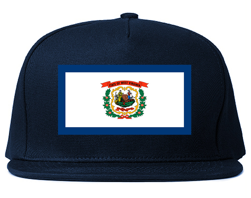 West Virginia State Flag WV Chest Mens Snapback Hat Navy Blue