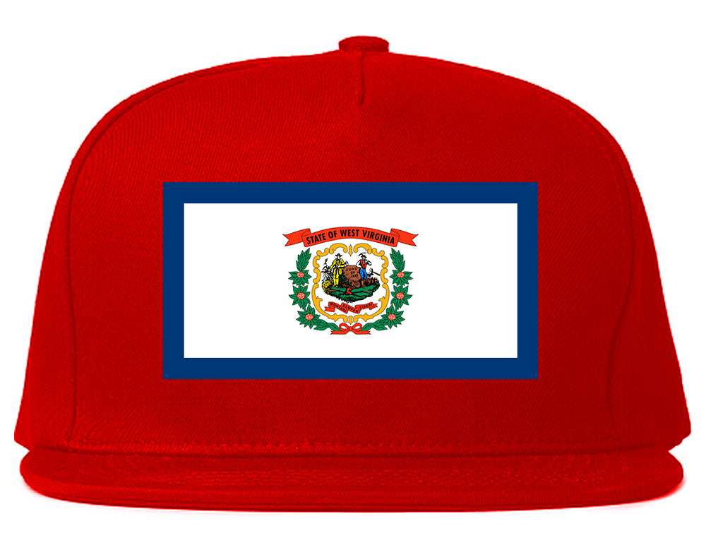 West Virginia State Flag WV Chest Mens Snapback Hat Red