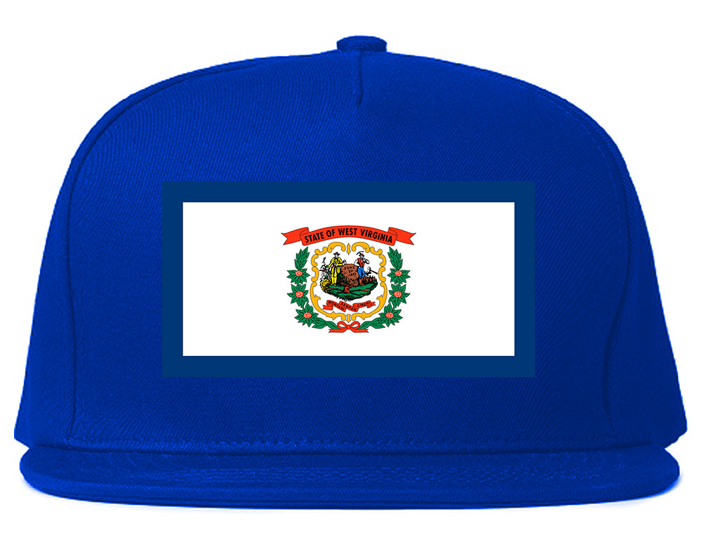 West Virginia State Flag WV Chest Mens Snapback Hat Royal Blue