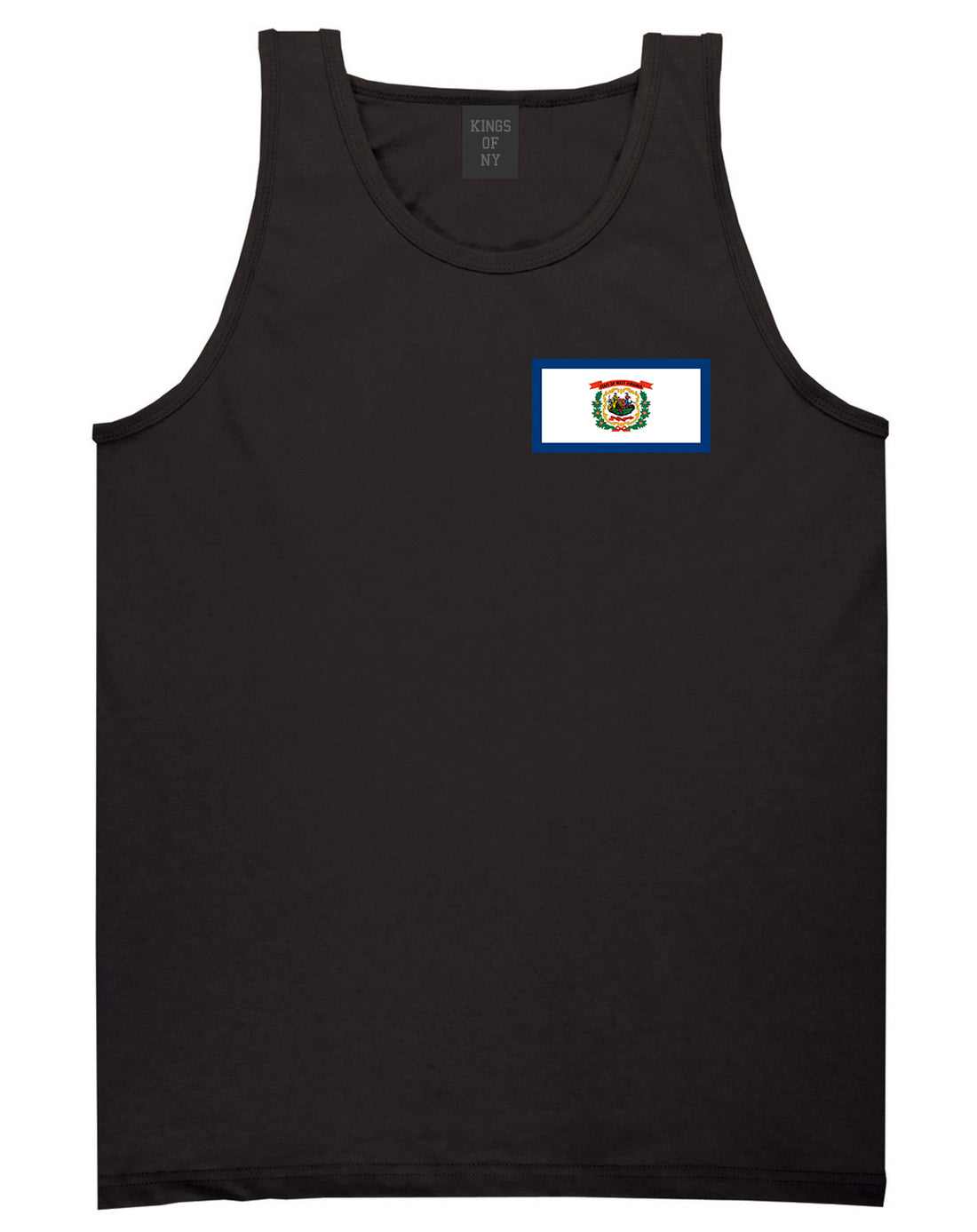 West Virginia State Flag WV Chest Mens Tank Top T-Shirt Black
