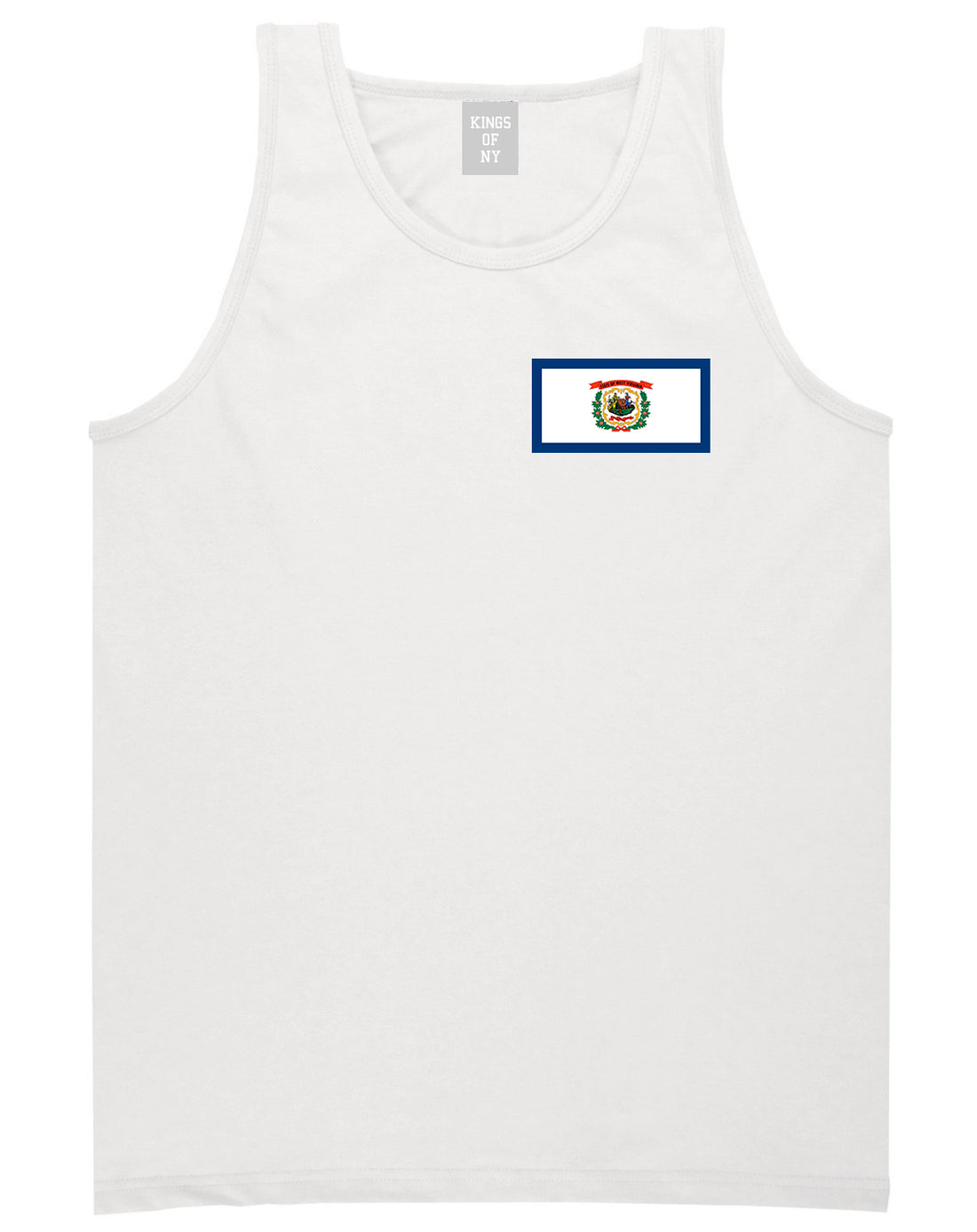West Virginia State Flag WV Chest Mens Tank Top T-Shirt White