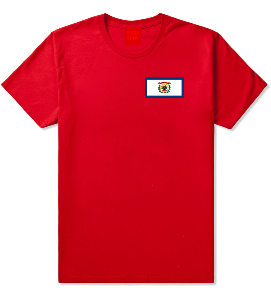 West Virginia State Flag WV Chest Mens T-Shirt Red