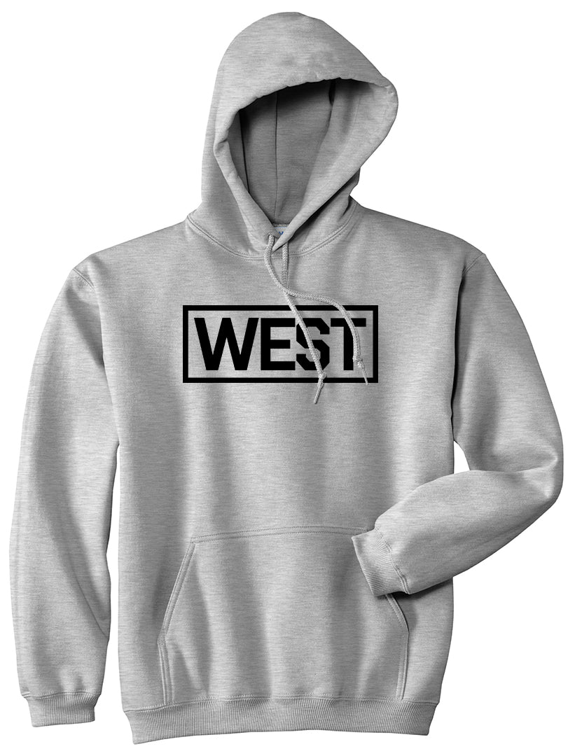 West Box Logo Mens Grey Pullover Hoodie by Kings Of NY