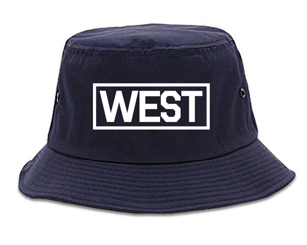 West_Box_Logo Mens Blue Bucket Hat by Kings Of NY
