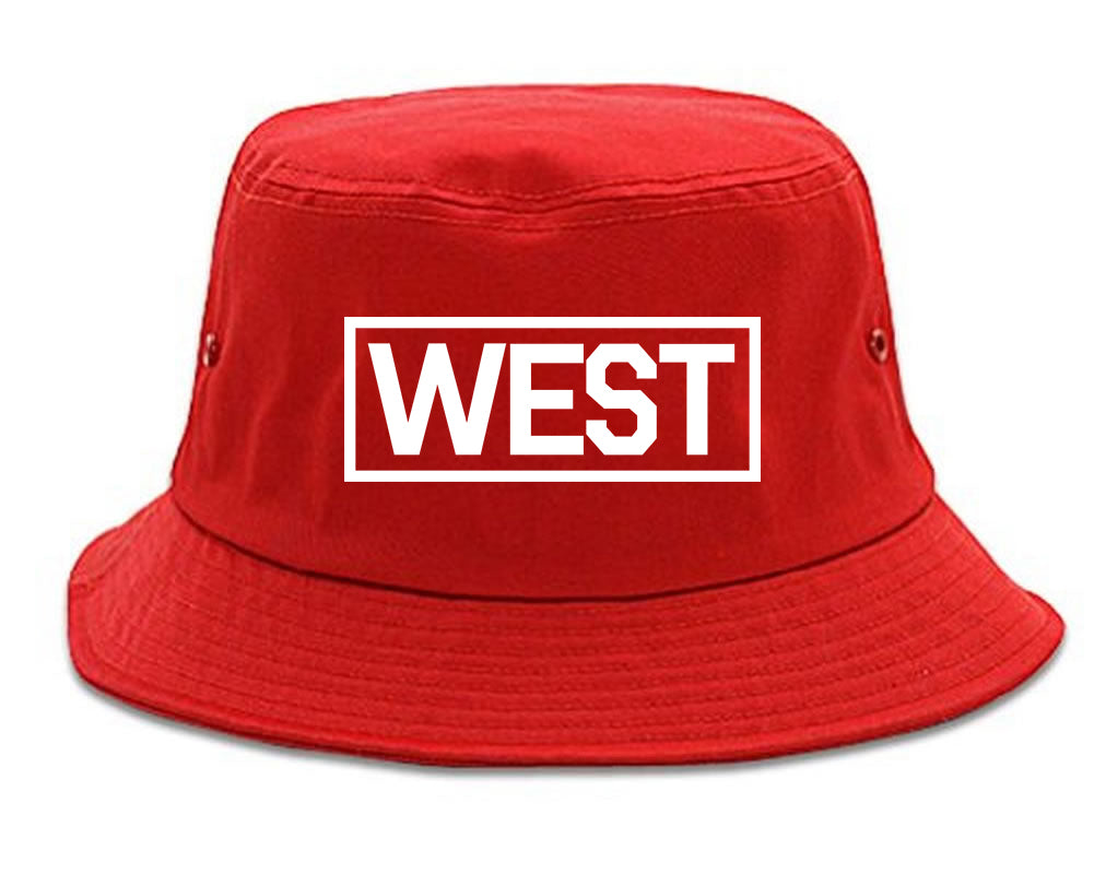 West_Box_Logo Mens Red Bucket Hat by Kings Of NY